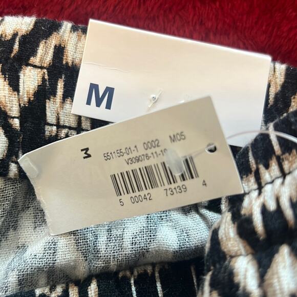 NWT Old Navy Linen Blend Patterned Pull on Pants M Pockets - Picture 6 of 9